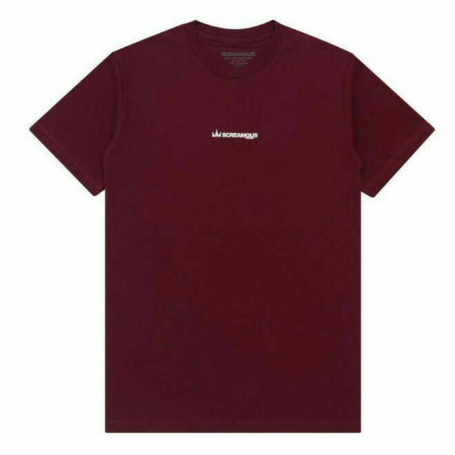 SCREAMOUS TSHIRT CASUAL MAROON WHITE