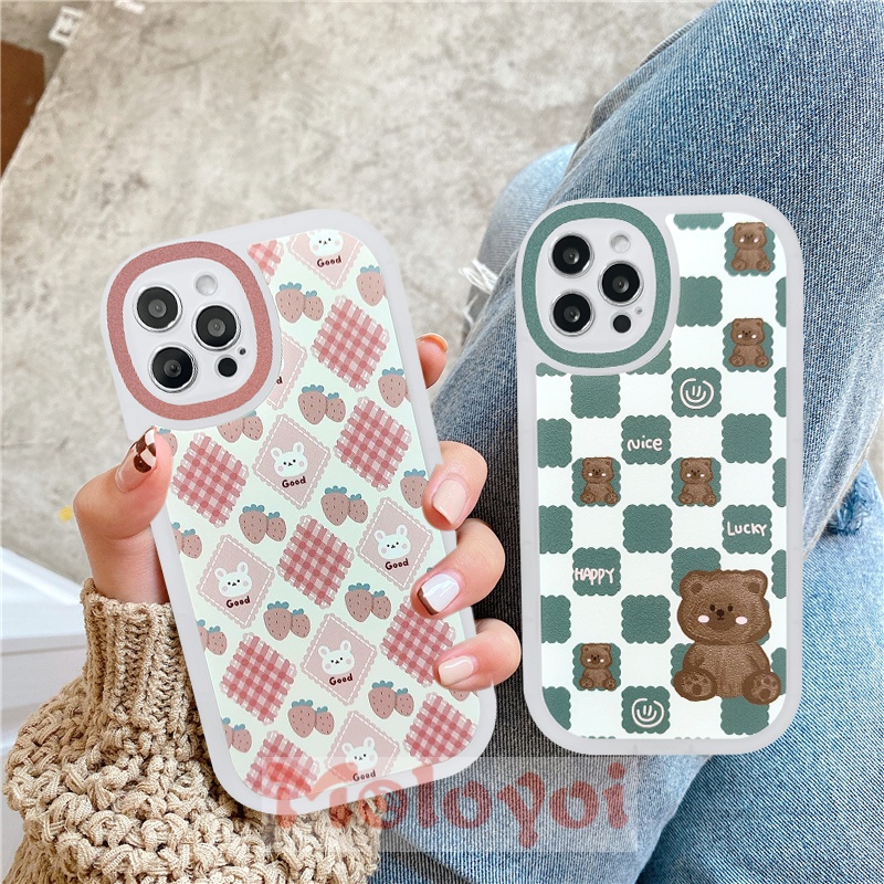 Soft Case Tpu Transparan Motif Kelinci / Strawberry / Beruang Untuk IPhone 11 / 12 / 13pro Max / 7 / 8 / 6 / 6splus / X / XS Max / SE 2020