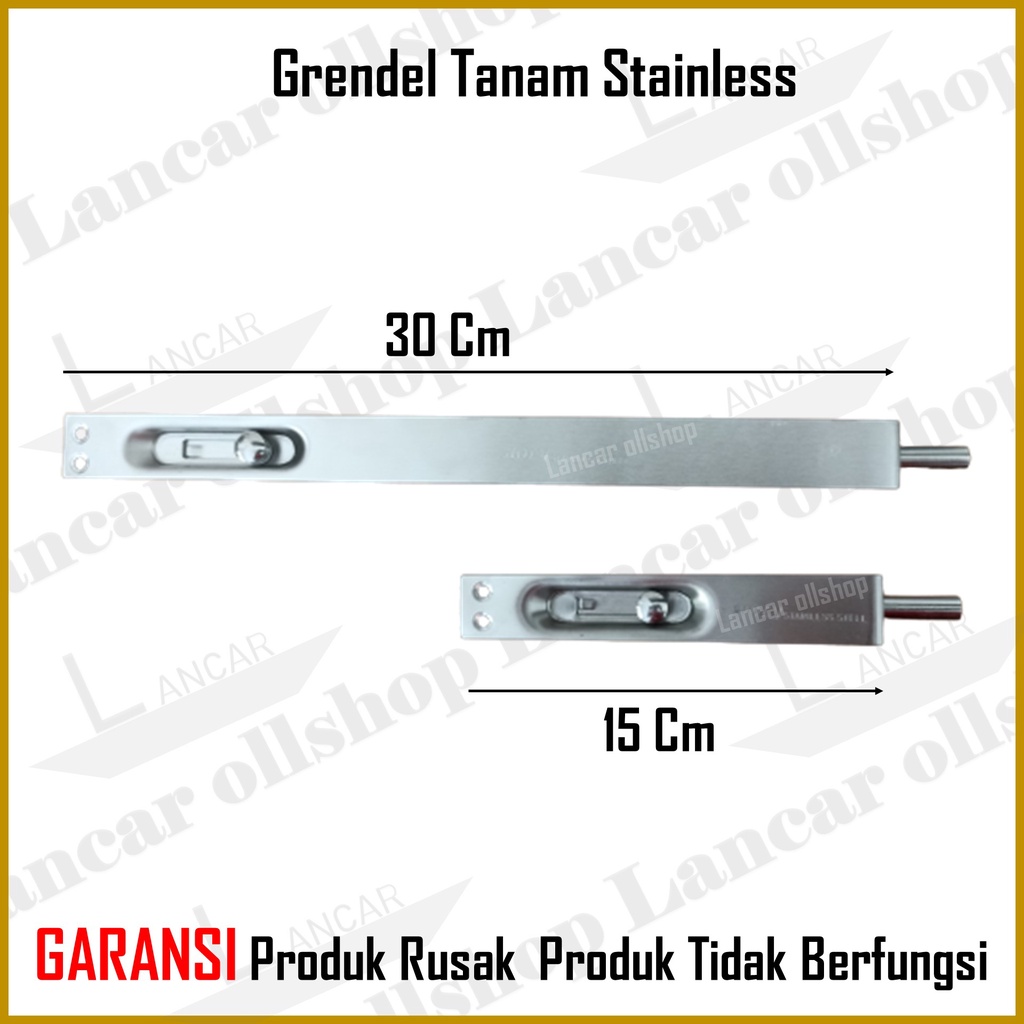 Slot Pintu / Grendel Tanam Stainless 6 + 12 / Grendel Tanam Pintu