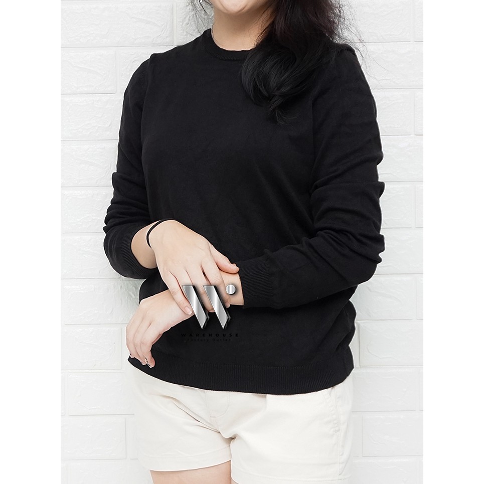  SWEATER  WANITA  H  M  BASIC KNIT ROUND NECK Shopee Indonesia