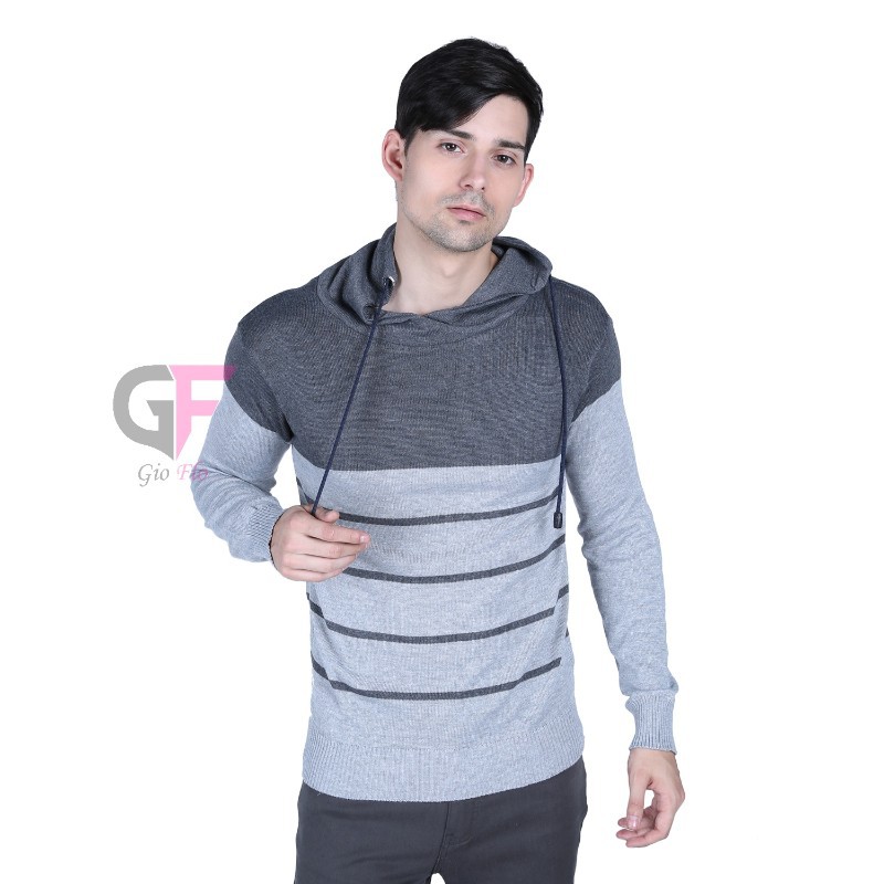 GIOFLO Sweater Rajut Pria Lengan Panjang Kombinasi Warna / SWE 634