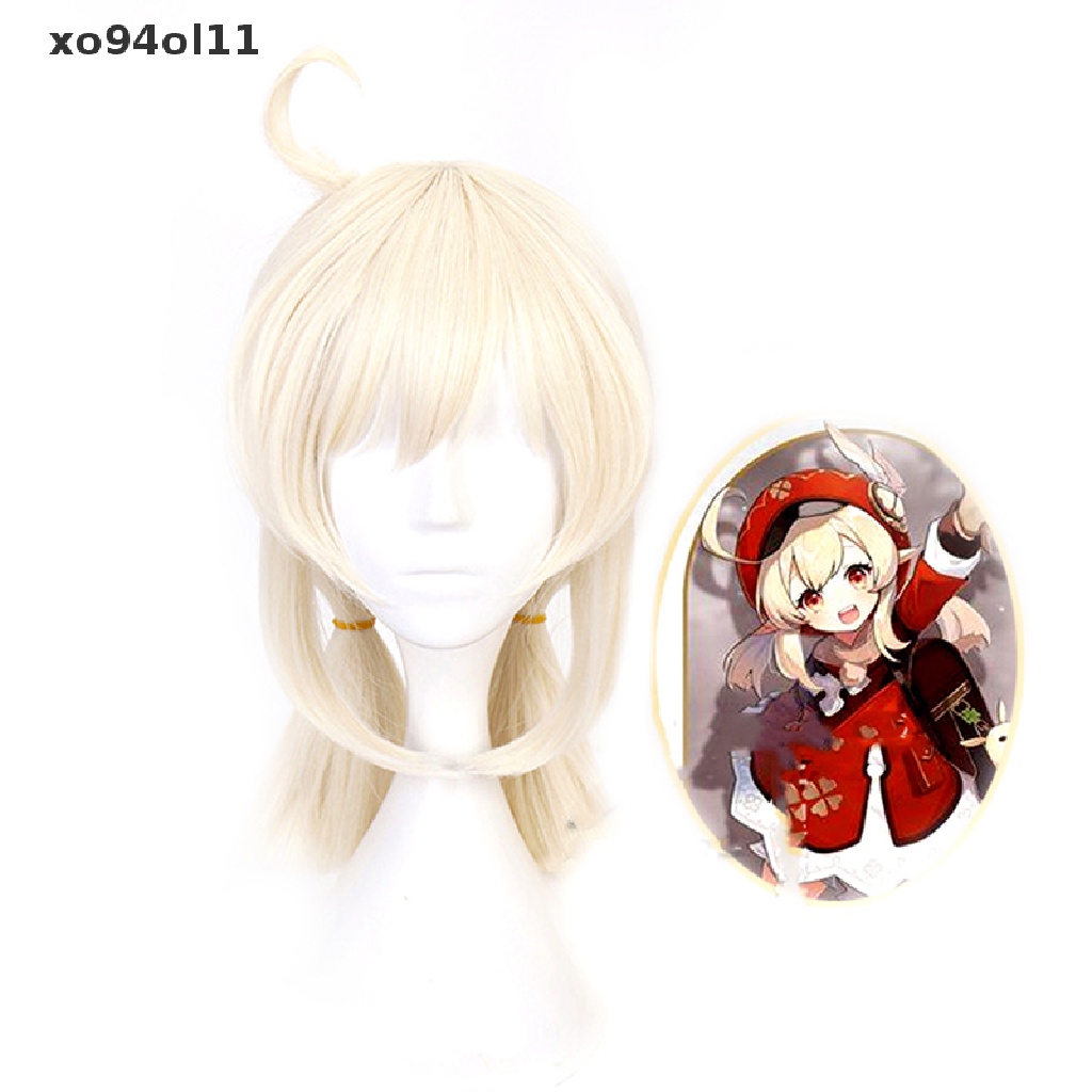 Xo Genshin Wig Rambut Sintetis Tahan Panas Warna Beige Untuk Cosplay