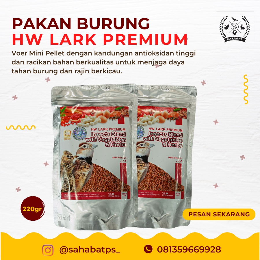PAKAN BURUNG HW LARK PREMIUM VOER PAKAN  BURUNG BRANJANGAN 100% ASLI
