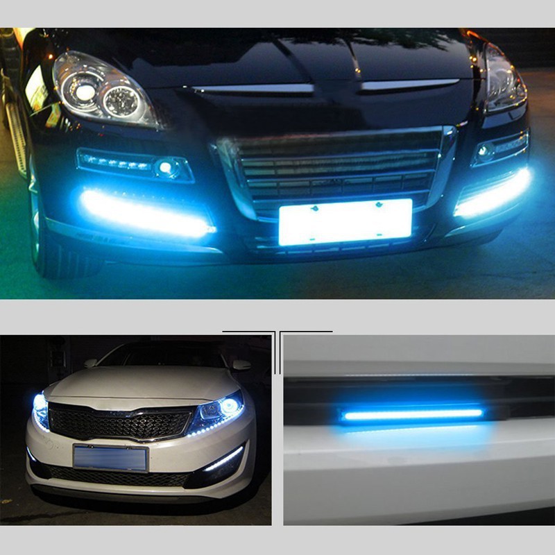 2 Pcs Waterproof COB 12 V Super Bright Mobil Lampu LED Untuk DRL Fog Driving Lamp