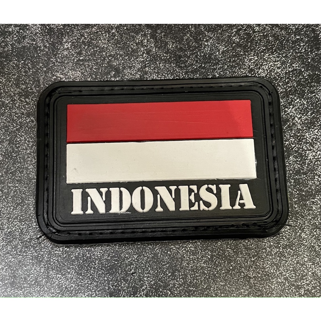 Patch Bendera Indonesia Lurus - Patch Velcro Indonesia - Prepetan -  Velcro Karet