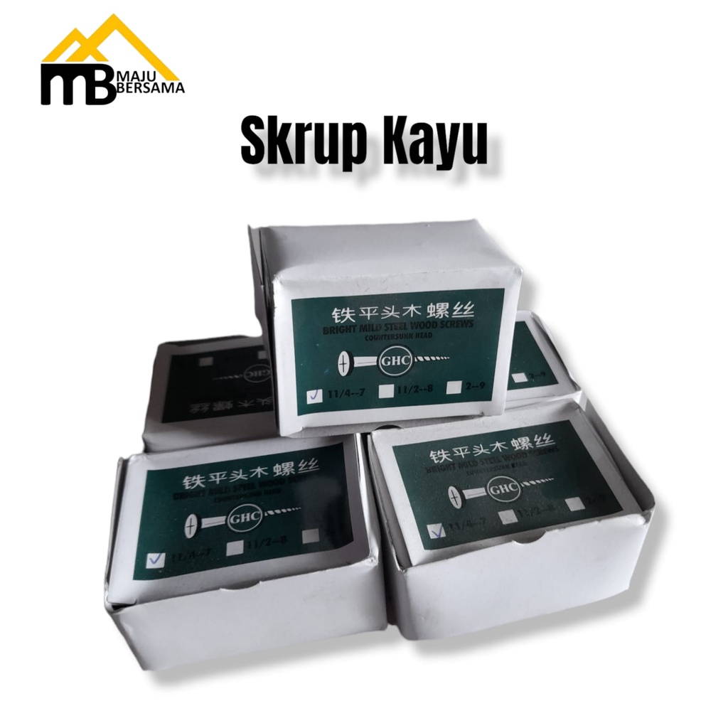 SEKRUP KAYU GHC /Sekrup Kayu RRT Kepala (+) ukuran kecil-kecil