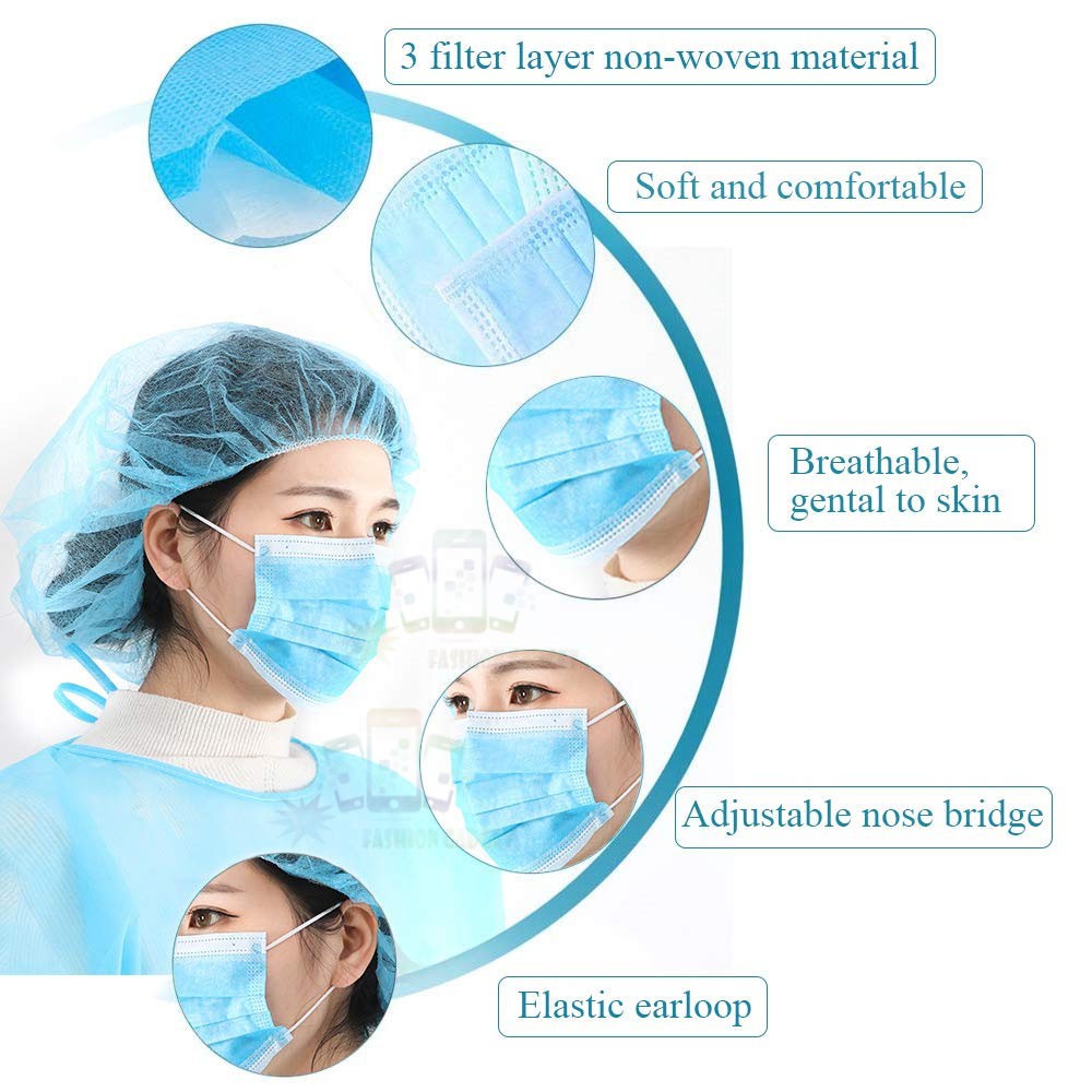 SENSI Surgical Mask 3ply Masker sensi 1 box isi 50 pcs Anti Virus Masker Mulut Masker Earloop