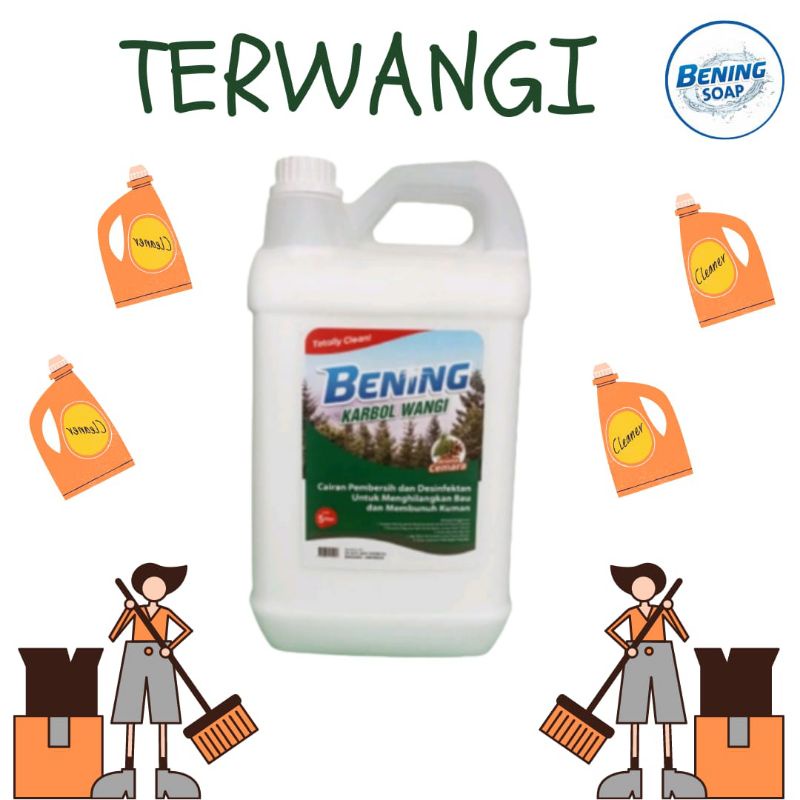 Cairan Karbol Pewangi Kamar Mandi Bandung, Wangi Cemara 5 liter, Karbol Rumah Sakit Pembersih Lantai
