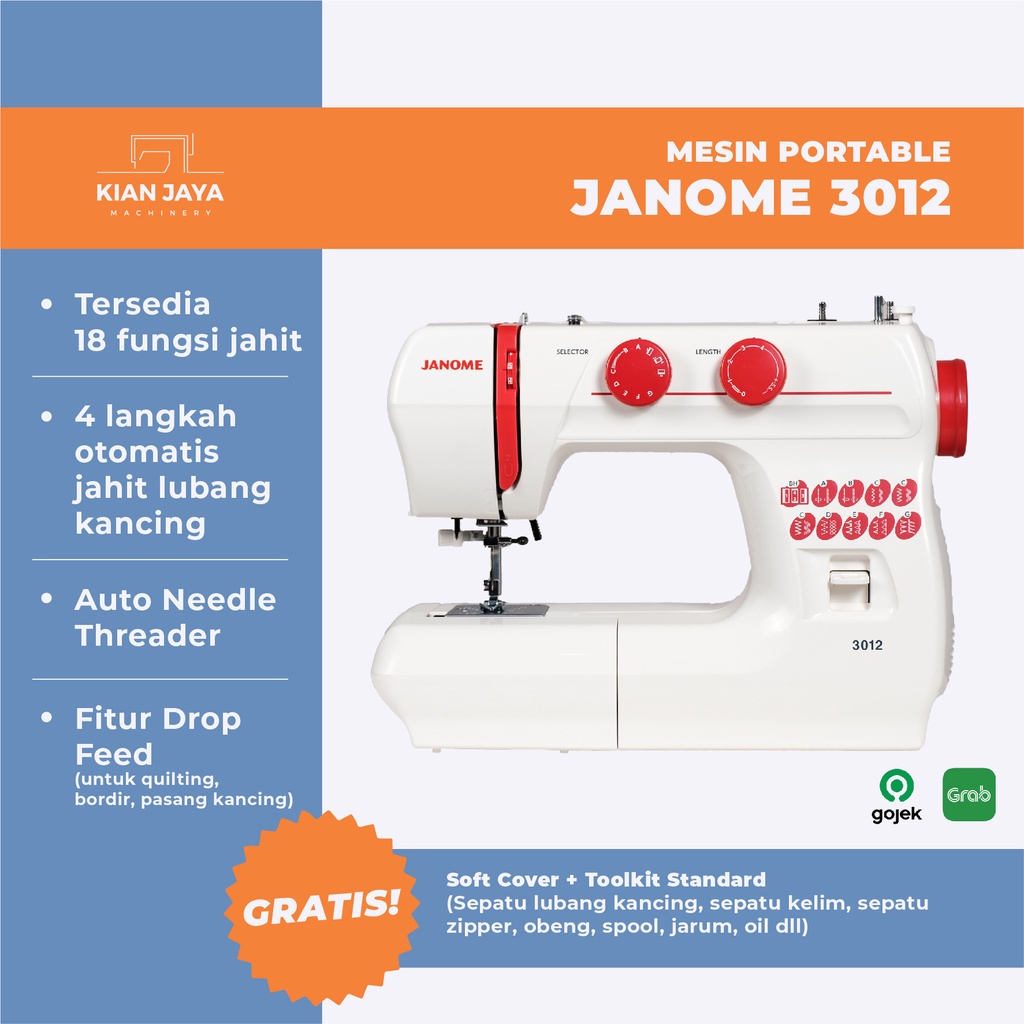 Mesin Jahit Portable Janome 3012