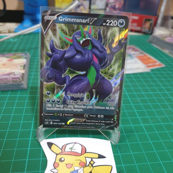 Kartu Pokemon Indonsia - Set 7 - Grimmsnarl V (Holo) RR