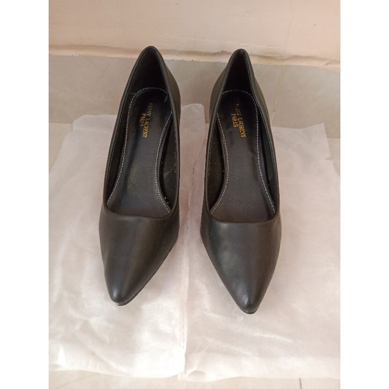 YSL Heels Hitam 5 cm / Sepatu Import Termurah / Clearance Sale