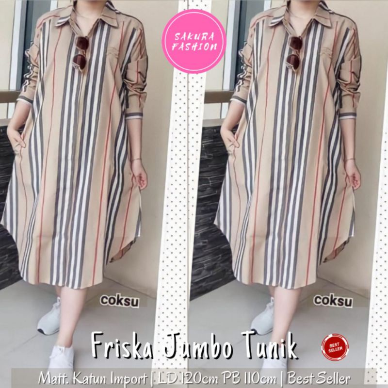 FRISKA JUMBO TUNIK BY SAKURA||KATUN IMPORT LD 139 PJ 110