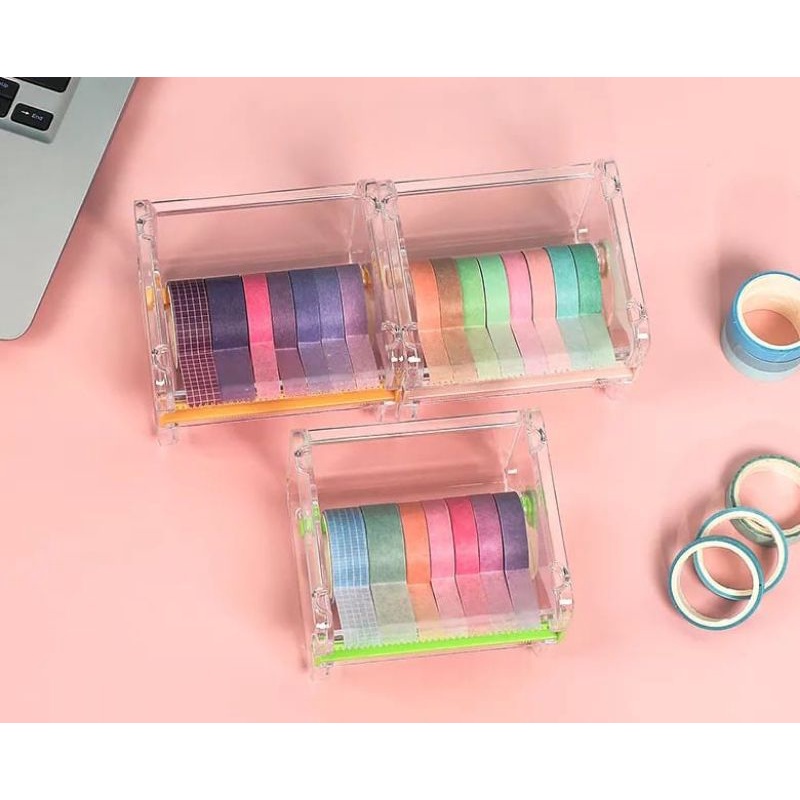 

Dispenser Washi Tape Masking Jurnal DIY Kotak Tempat Penyimpanan Washi Tape Isolasi Dispenser Akrilik