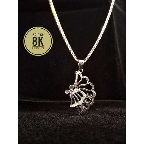 Liontin Emas Putih 8k