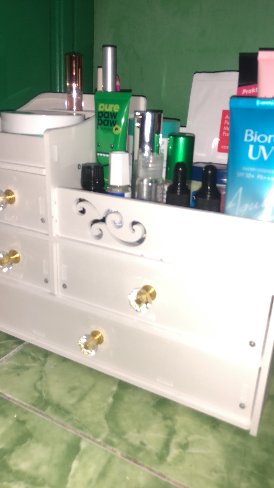 Exsellen Kotak Penyimpanan Tiga Lapis Rak Kosmetik 30*16*25cm