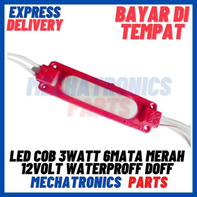 [DSP-9309] LED COB 3WATT 6MATA MERAH 12VOLT WATERPROFF VARIASI KOLONG MOBIL MOTOR DOFF