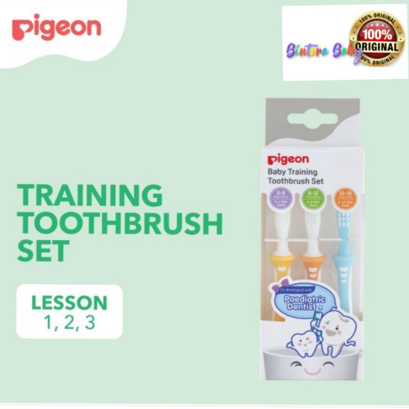 Sikat Gigi Pigeon / Pigeon Baby Training Tootbrush/ Pigeon Lesson 1 Lesson 2 Lesson 3 Lesson 123 sikat mulut bayi terapi bicara / sikat lidah bayi