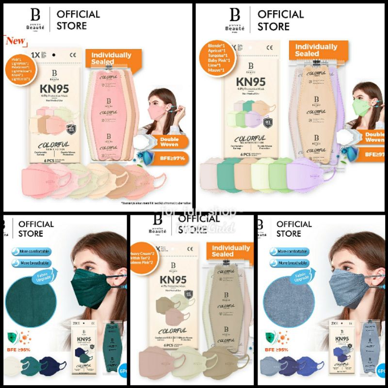 PREMIERE BEAUTE Masker KN95 EVO Disposable 4ply (per pack isi 6; Individually Sealed)