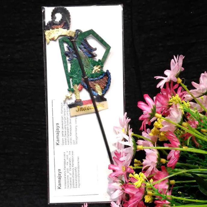 

miniatur wayang kamajaya gift bookmark leather bamboo stick Indonesia murah