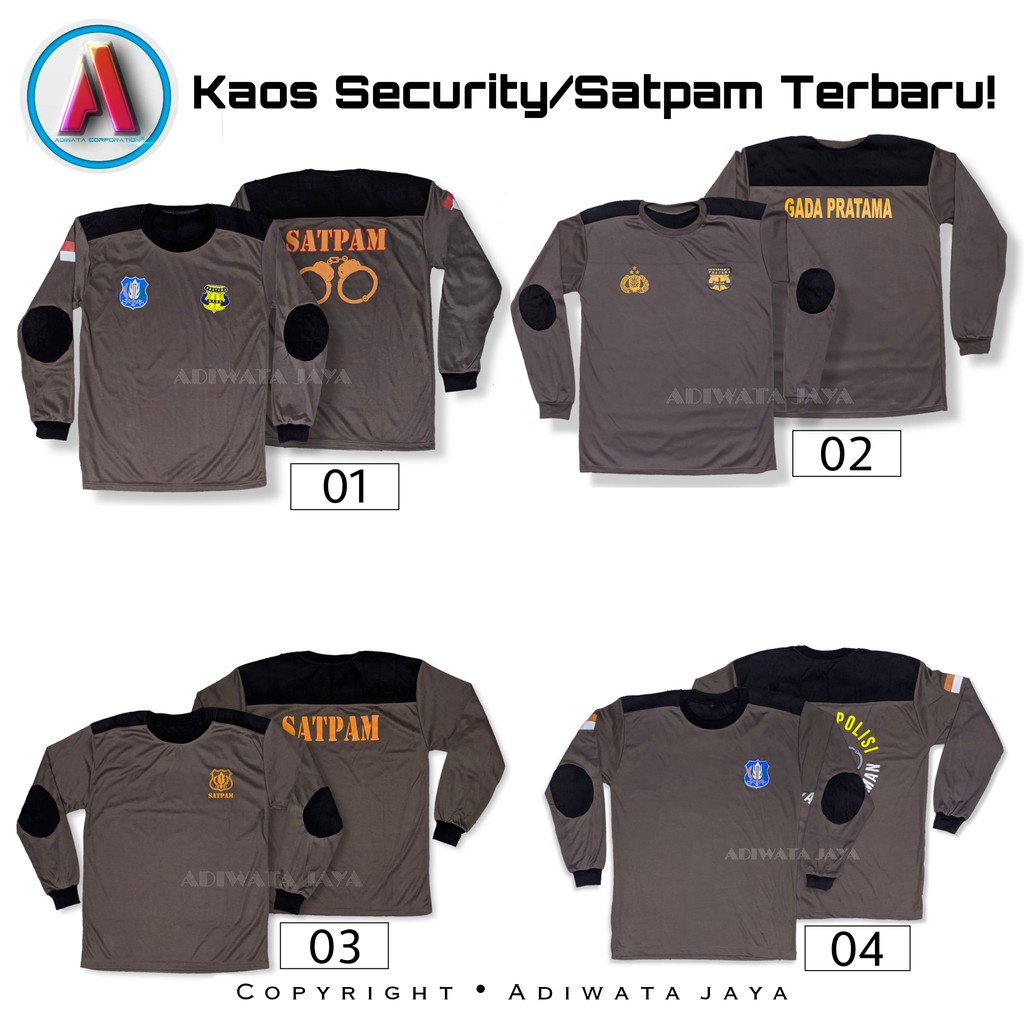 Jual Baju Kaos Security Satpam Securiti Sekurity Sekuriti Lengan Tangan