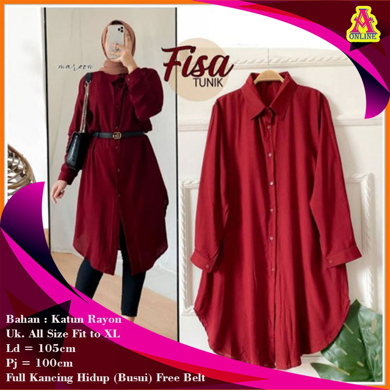 Baju Tunik Polos Terbaru Katun Rayon Tunik Fisa Murah