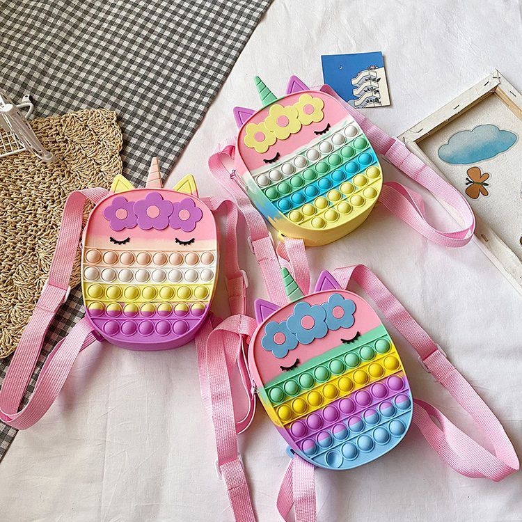 Ransel Pop It Tas Popit Ransel Anak Masuk HP Pony Bag Gemoy Jumbo Jelly Rubber