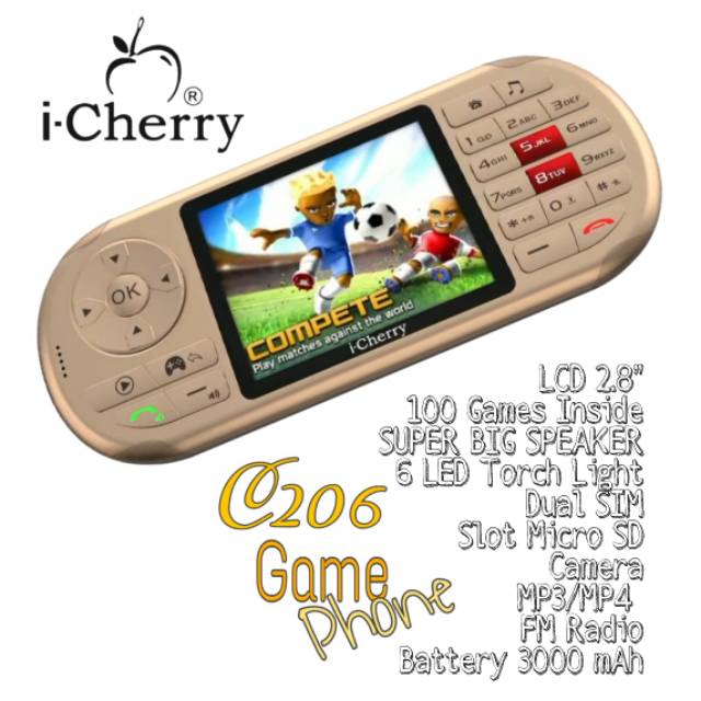 Handphone icherry C206 Game phone 100 games inside