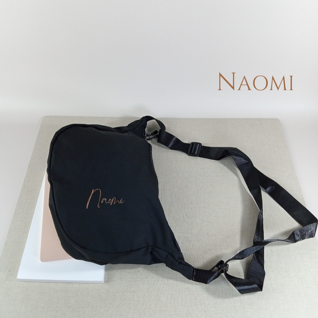 NAOMI - Sling Bag Impor Amoura - Tas Wanita - Tas Fashion Wanita - Tas Canvas - Tas Selempang - tas kain katun -  tas besar - tas santai - Tas Wanita