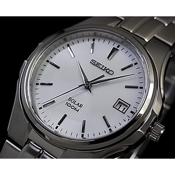 Seiko Mens SNE131P1 Solar White Dial | Jam Pria SNE131