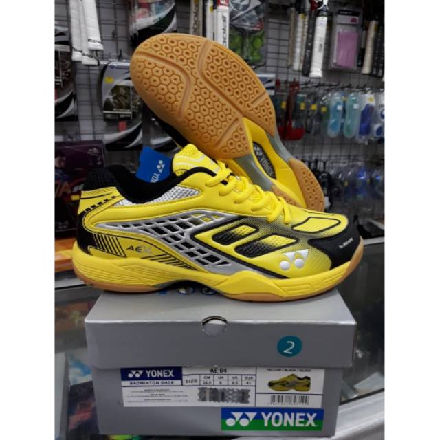 SEPATU BADMINTON YONEX ALL ENGLAND 04 - YELLOW / BLACK / SILVER  -  ORIGINAL