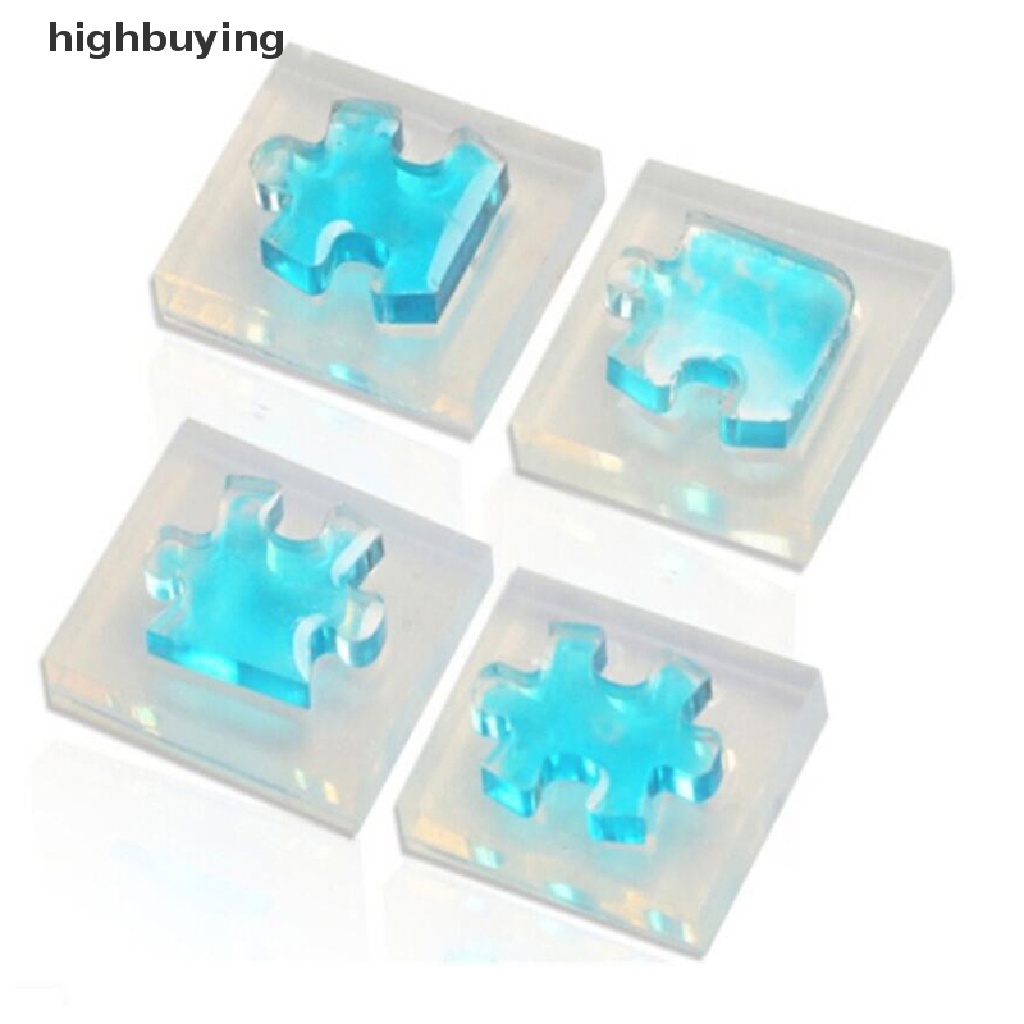 Hbid 4Pcs / set Cetakan Silikon UV Resin Untuk Membuat Perhiasan / Gantungan Kunci DIY