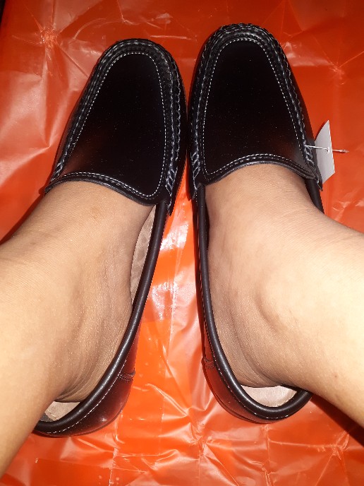 Sepatu Pantofel Wanita Formal Hitam Dan Putih  Donkeys Xr