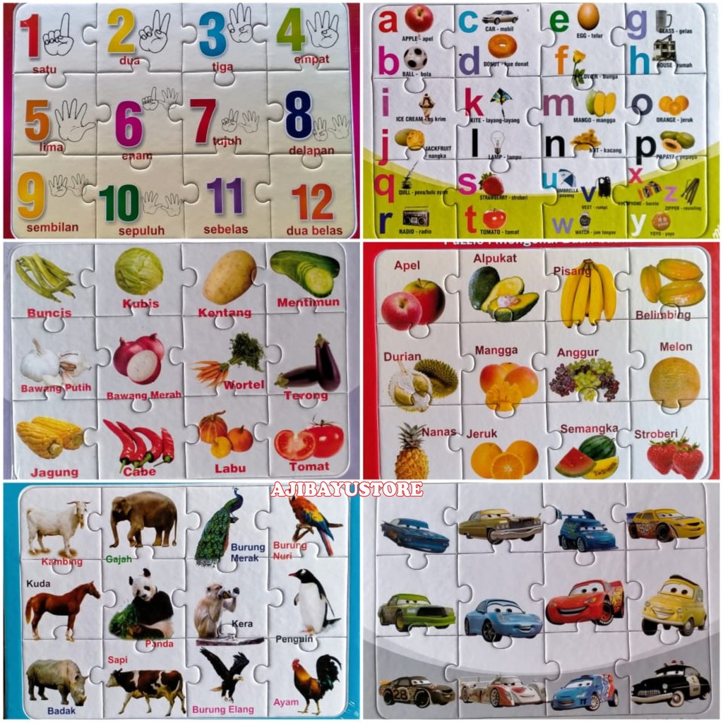 PUZZLE PAUD TK MAINAN EDUKASI ANAK PUZZLE ANAK KETAMPILAN PAUD TK KARTON