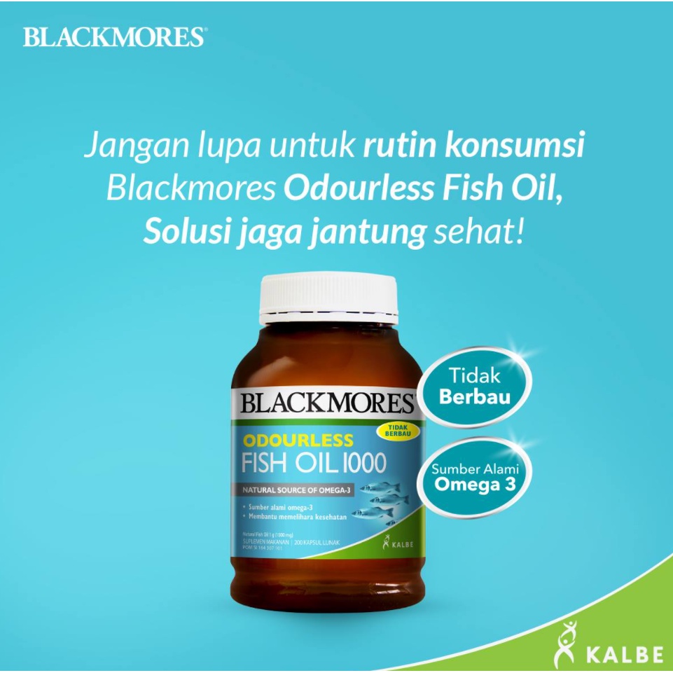 BLACKMORES FISH OIL 1000 MG ODOURLESS ISI 30 KAPSUL LUNAK SUMBER ALAMI OMEGA 3