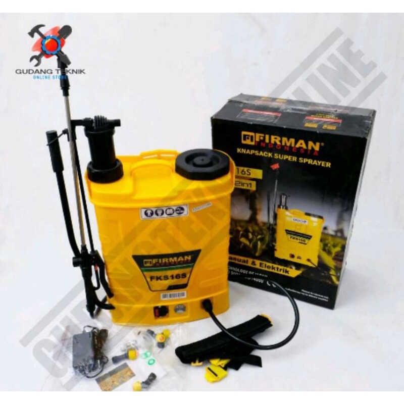 Sprayer Hama Elektrik & Manual FIRMAN FKS16S 2in1 - Knapsack Alat semprot Hama FIRMAN FKS 16S 2 in 1