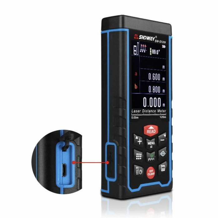 SNDWAY Meteran Kamera SW-S120 120M Laser Distance Meter Color Display