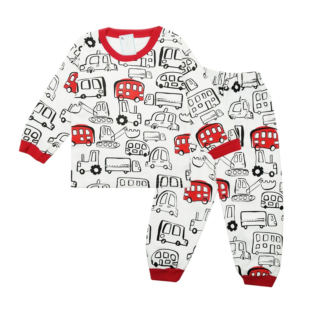 Wakakids Baju Tidur Lengan Panjang Bayi Laki Laki Piyama Anak Motif Bus Usia 6 - 12 Bulan 3204