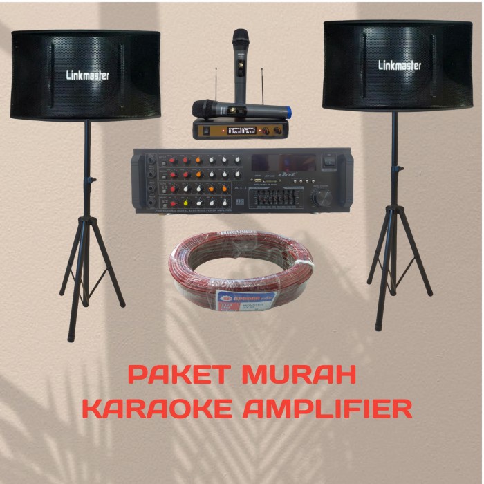 PAKET KARAOKE RUMAH LINKMASTER DAT SHURE AMPLIFIER SOUND SYSTEM