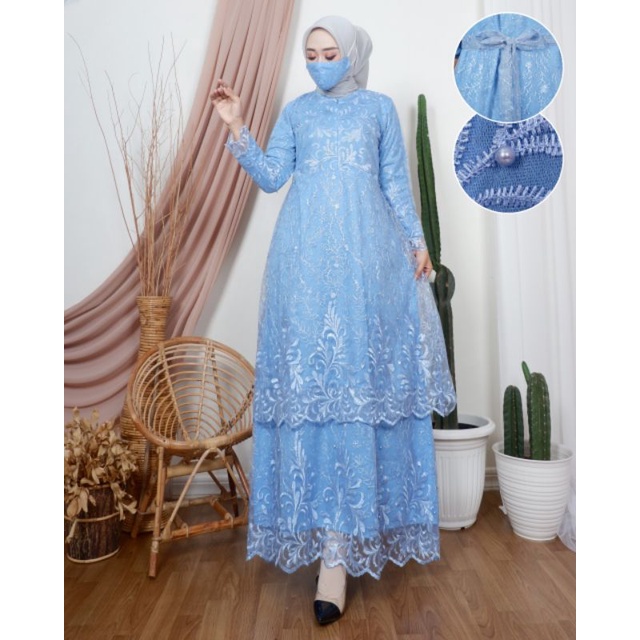 DRESS BUSUI| GAMIS TILE TINGKAT BUSUI| GAMIS PESTA MEWAH| GAMIS| GAMIS TILE| GAMIS KONDANGAN| BY BK