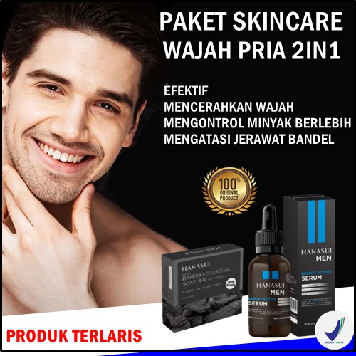 TERBARU hanasui paket lengkap ori skincare pria mencerahkan kulit wajah pria terbaik murah original