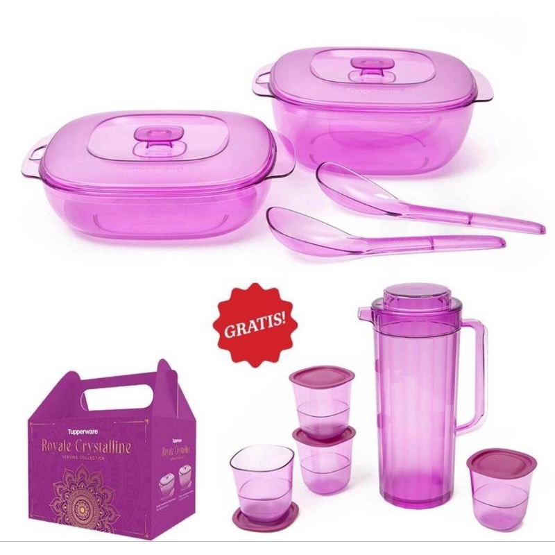 CRYSTALLINE SERVING SET / TEMPAT MAKANAN TUPPERWARE
