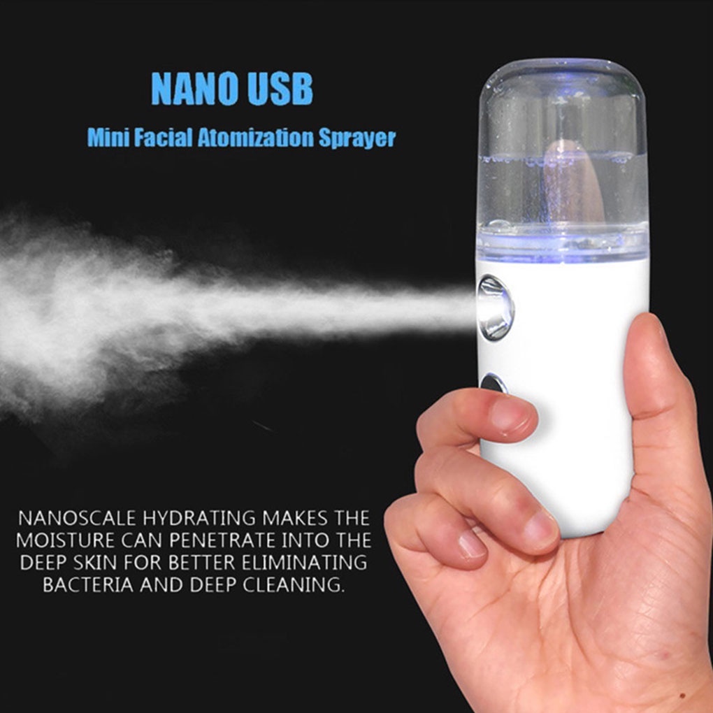 Nano spray bisa di cas usb portable mist spray Mini Nano Sprayer Mist Face Hydrating Handheld Portable Water Spray Humidification humidifier spray bottle Face Moisturizing Sprayer USB Rechargeable Air Humidifier Portable Handheld Water Atomizer 30ml huite