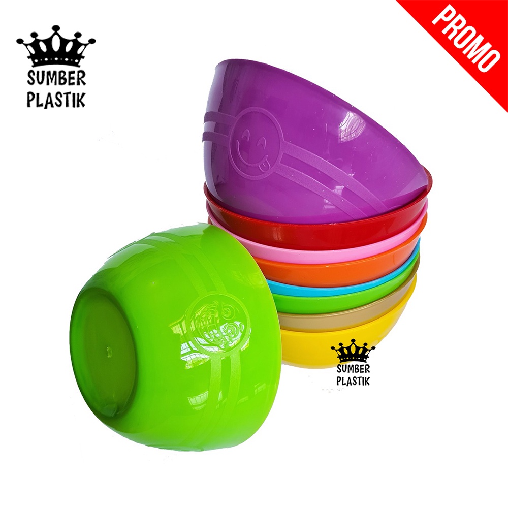 Mangkok Plastik LUSINAN  (1lusin=12pcs) /Mangkok Makan/Mangkok KUAH Emotion 14cm