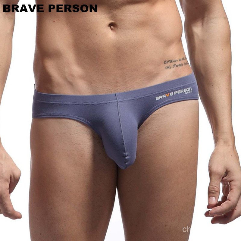 BRAVE PERSON Sexy Men's Briefs Cotton Underwear for Big Penis Pouch Bags U convex Design Men Bri