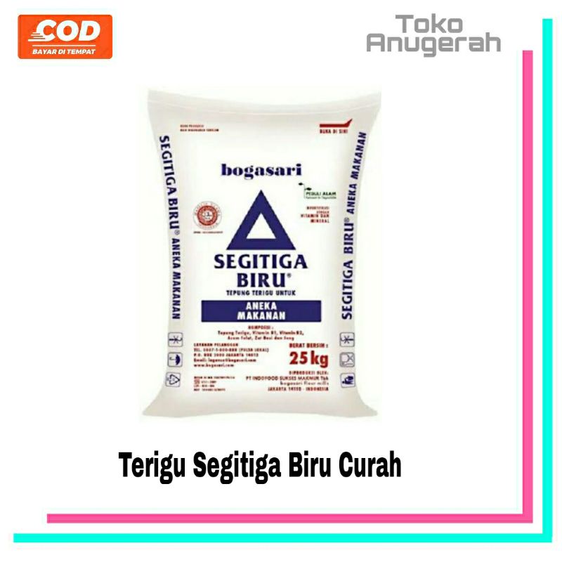 

Tepung Terigu Segitiga Biru Curah, 250g,500g,1Kg