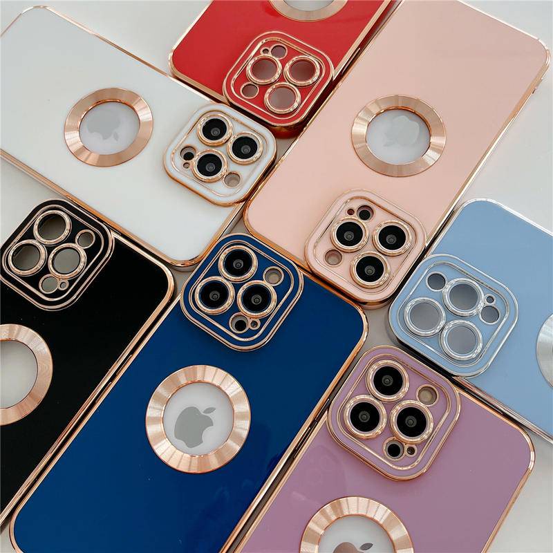 Soft Case Silikon Plating Polos Cover Proteksi Belakang Hp Untuk iPhone 11 / 12pro / 11promax / iPhone12