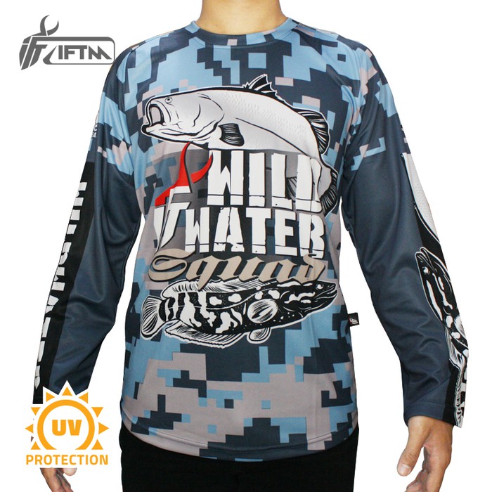 IFTM WILDWATER SQUAD - Jersey Mancing Original | Baju Kaos Pancing - Biru Muda, L