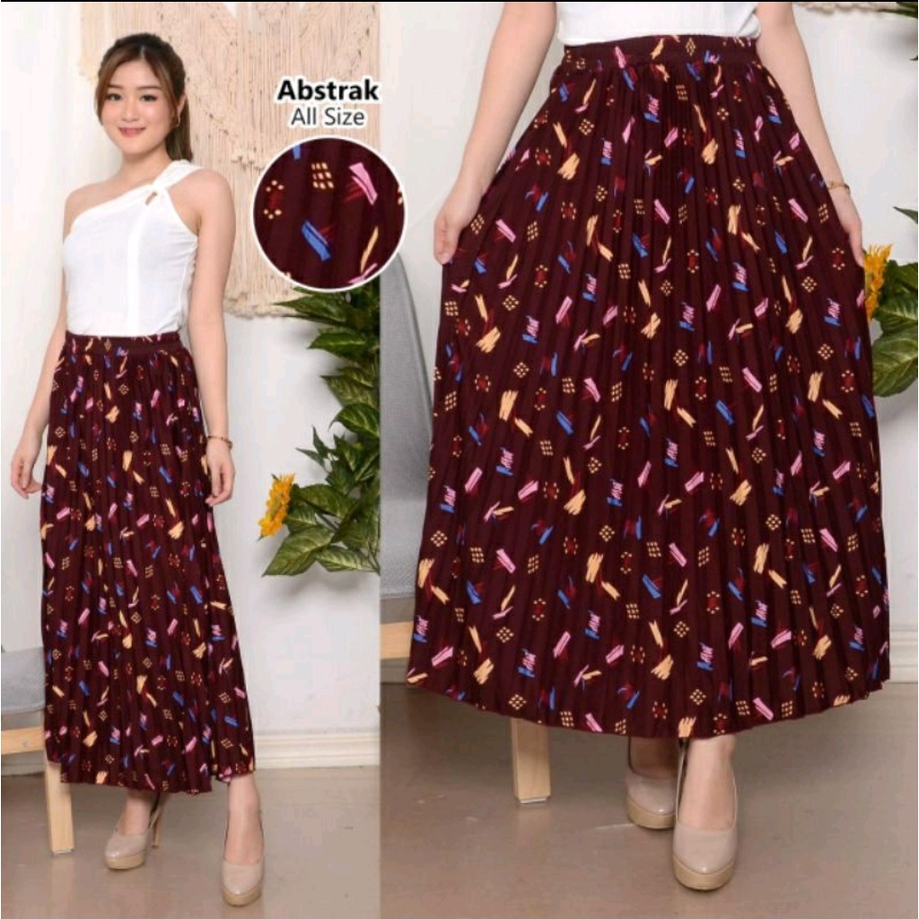 AK-ROK PLISKET PREMIUM YEJIN/BUNGA LILY/KOTAK / ROK PLISKET PANJANG/ROK PLISKET MUSLIM/ MAXY SKIRT