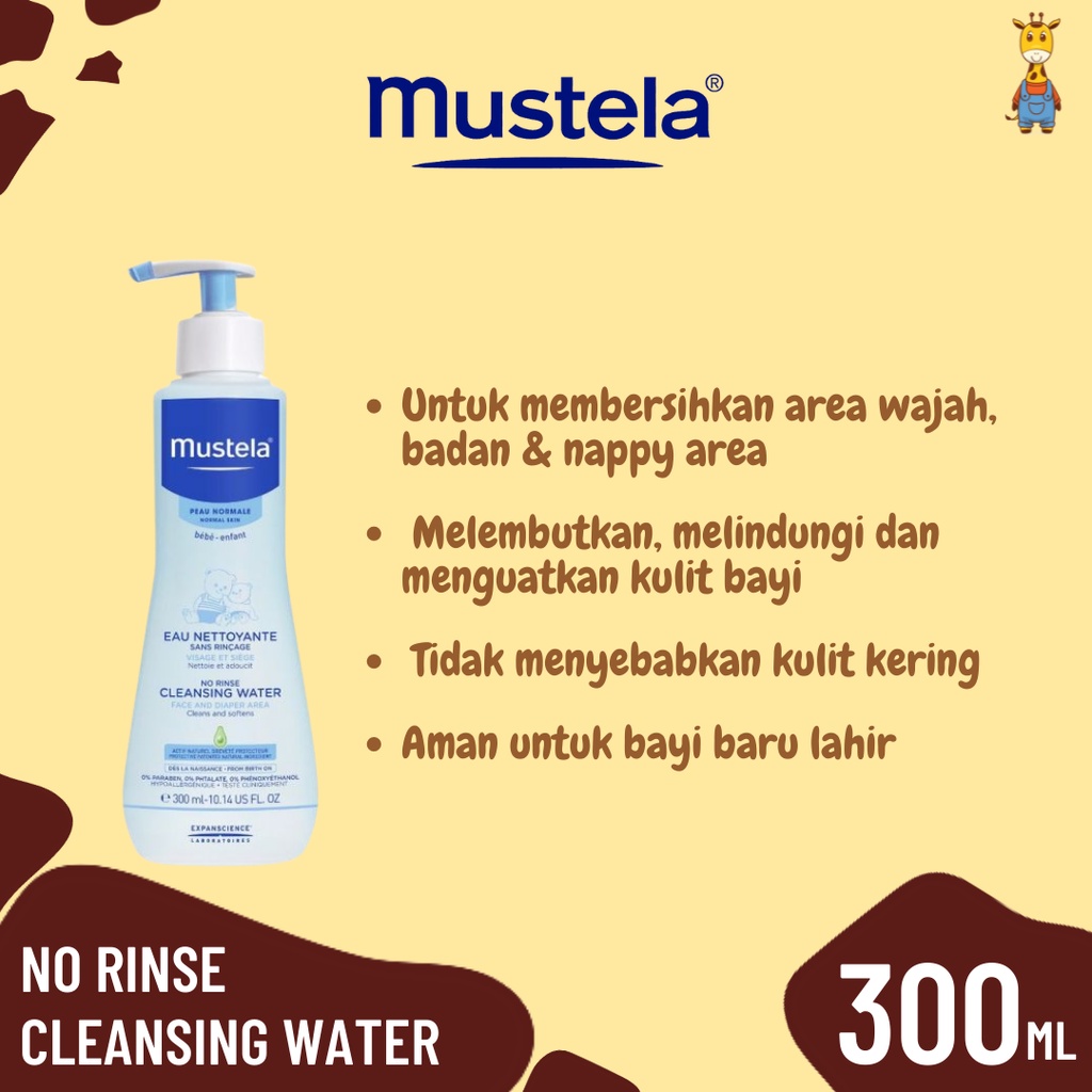 Mustela No Rinse Cleansing Water 300ml - Micellar Water Bayi