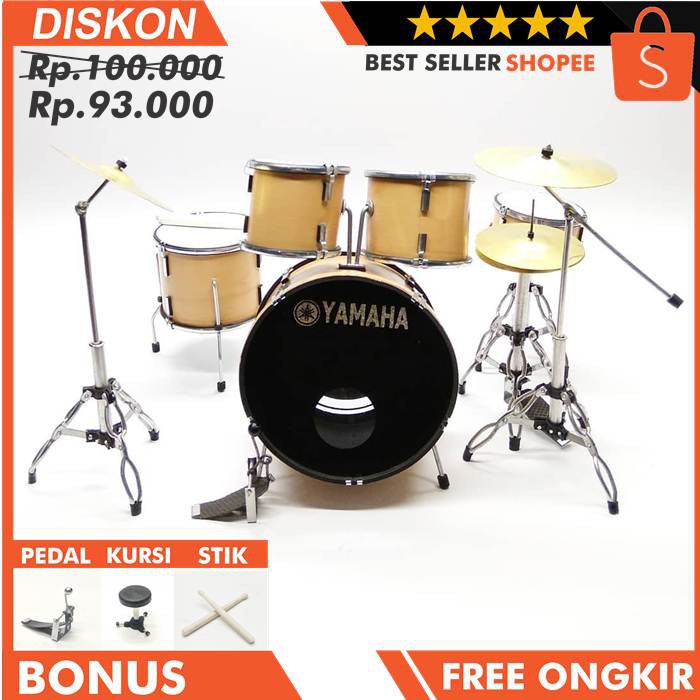 Miniatur drum set yamaha Promo drum set yamaha bocnus gitar Miniatur gitar kecil miniatur